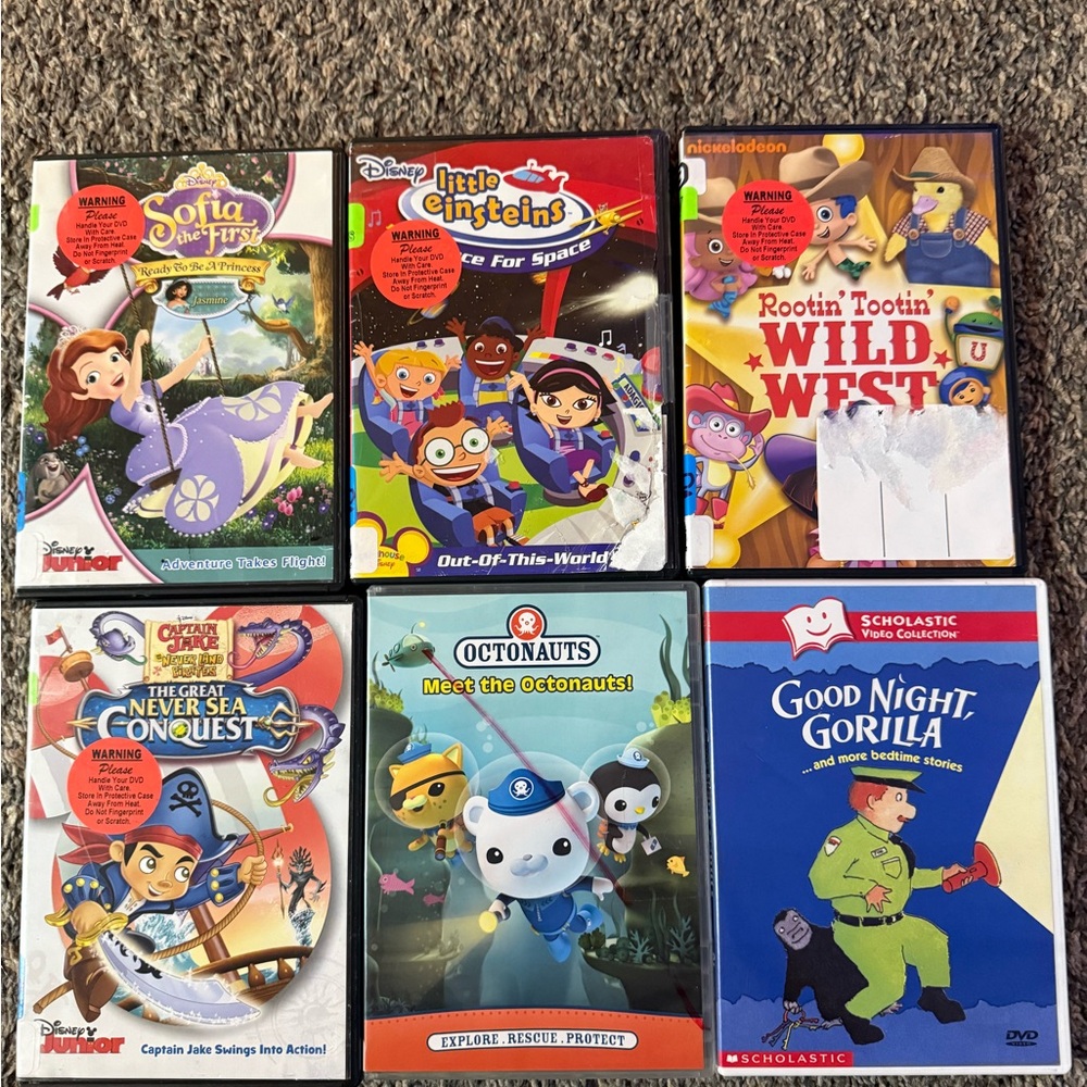 Kids Nickelodeon/Disney/Scholastic DVD collection(6)